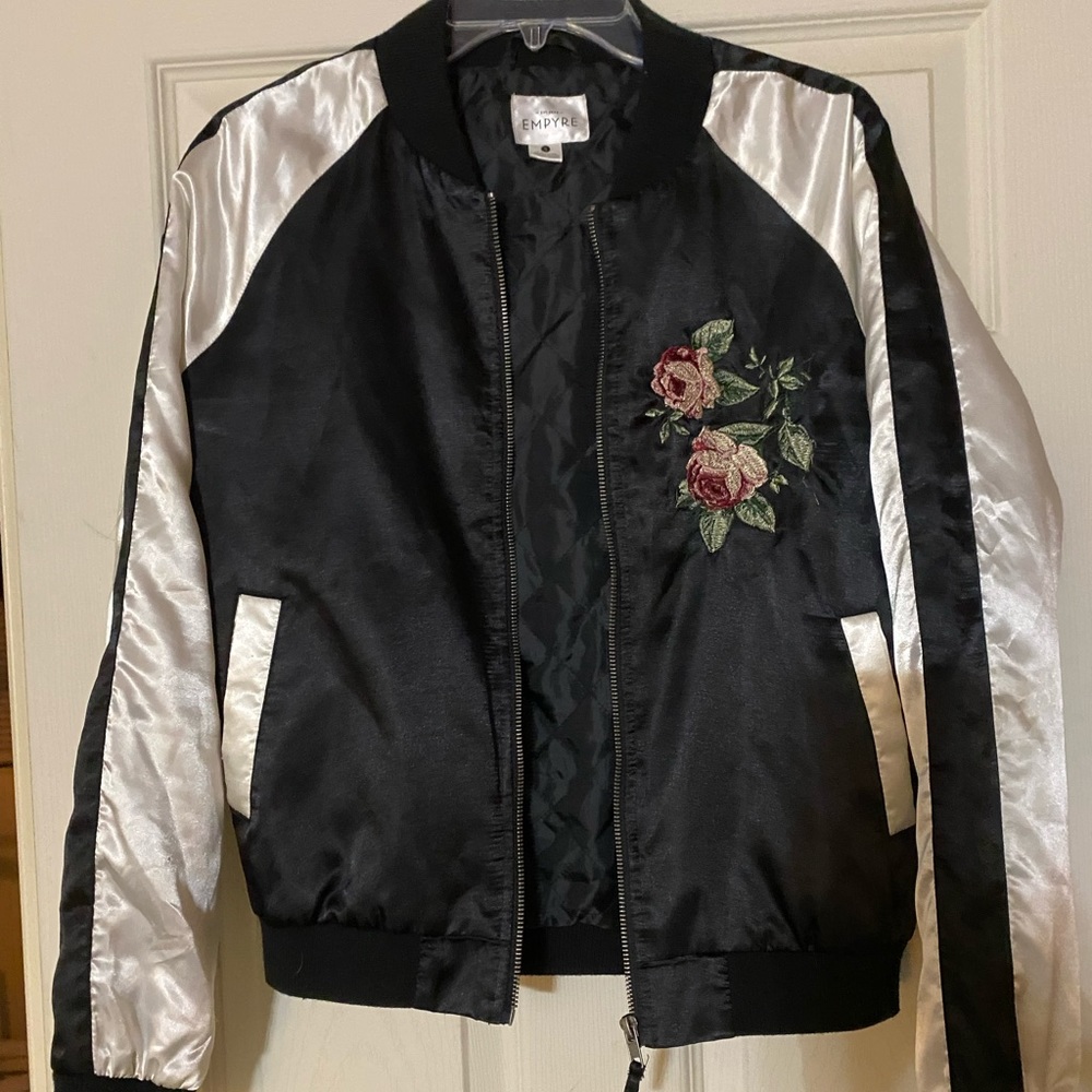 Empyre Satin Embroidered Bomber Jacket